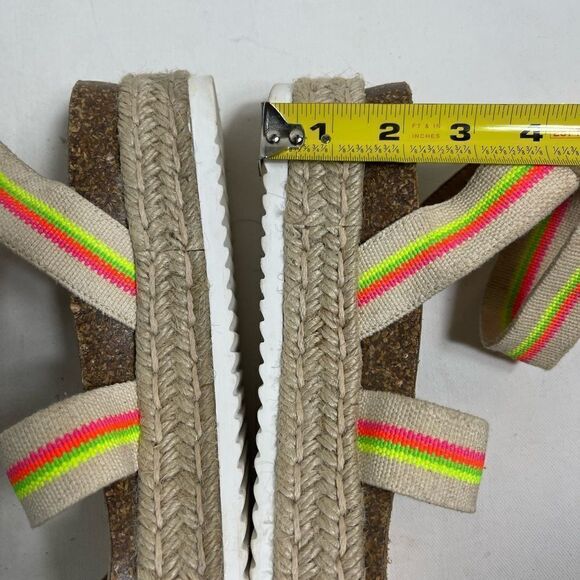 Steve Madden platform espadrilles ankle bright multi color strap sandals… - Picture 5 of 13